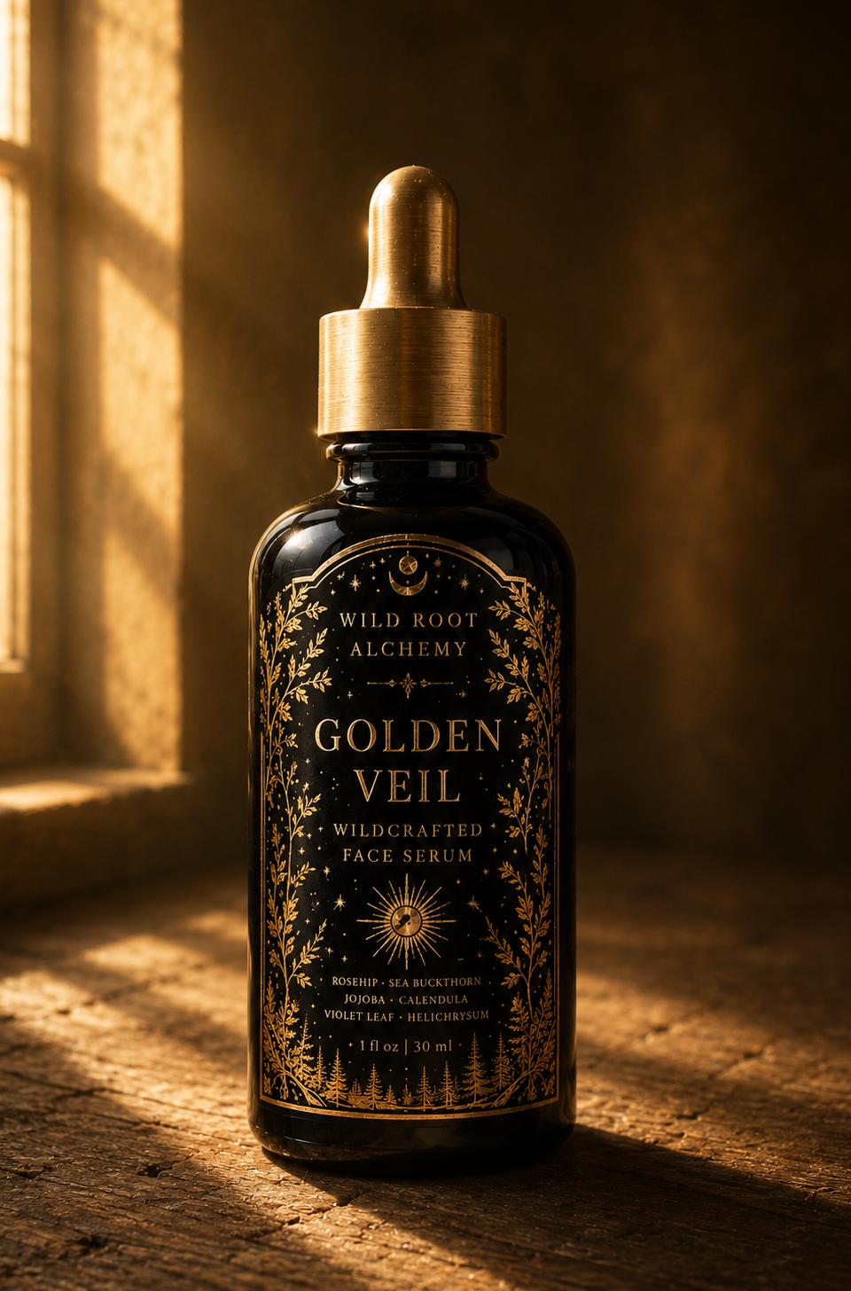 Golden Veil / luminous wildcrafted face serum